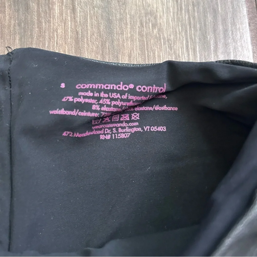Commando Perfect Control High Rise Faux Leather Leggings in Black Sz S